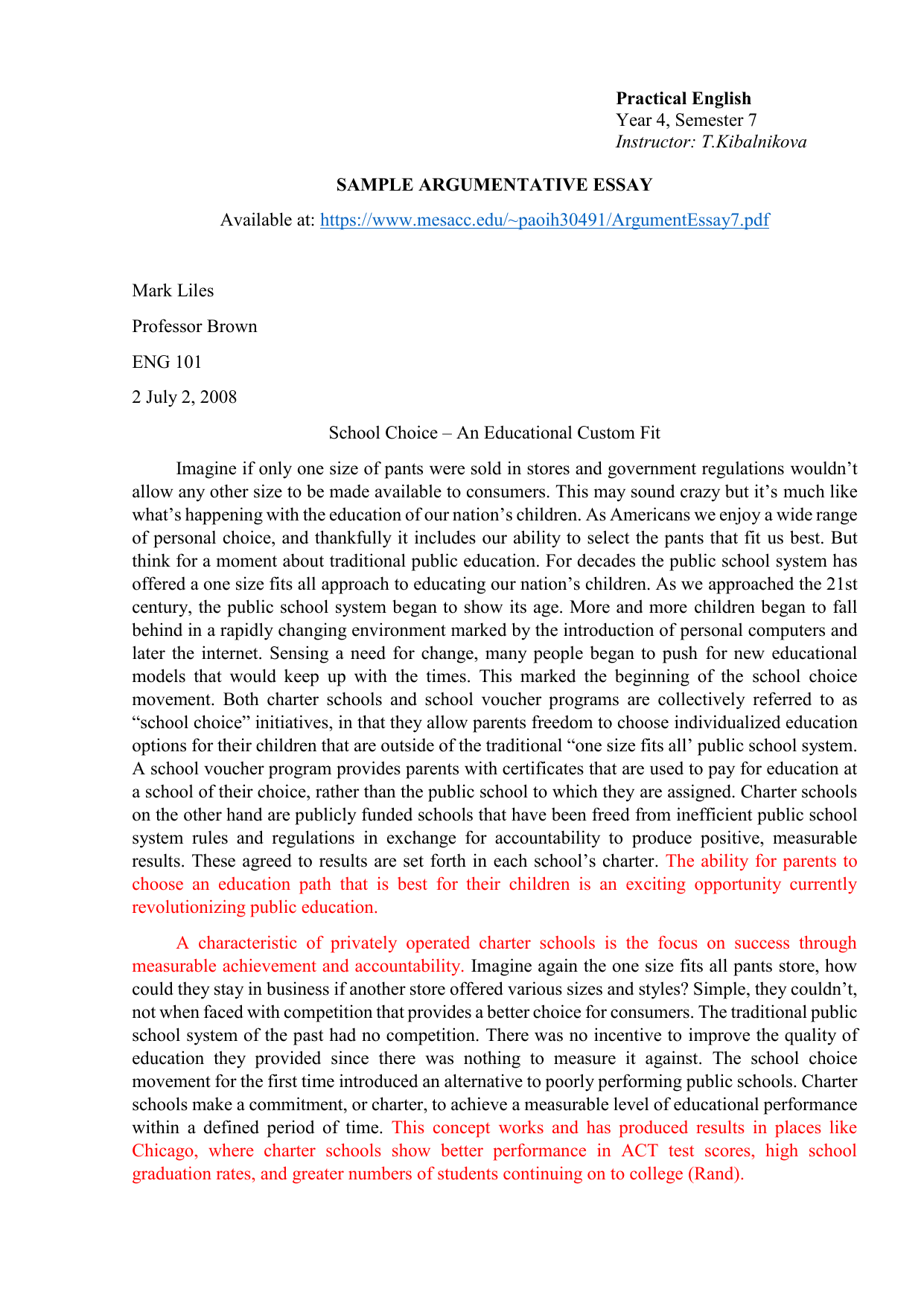 a strong argumentative essay should contain primary and secondary sources