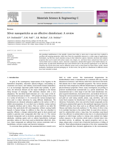 Silver nanoparticles as an effective disinfectant: A review