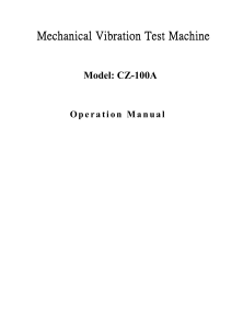 CZ-100A mechanical vibration test machine manual book