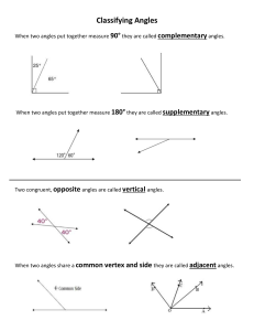 Classifying Angles - Notes