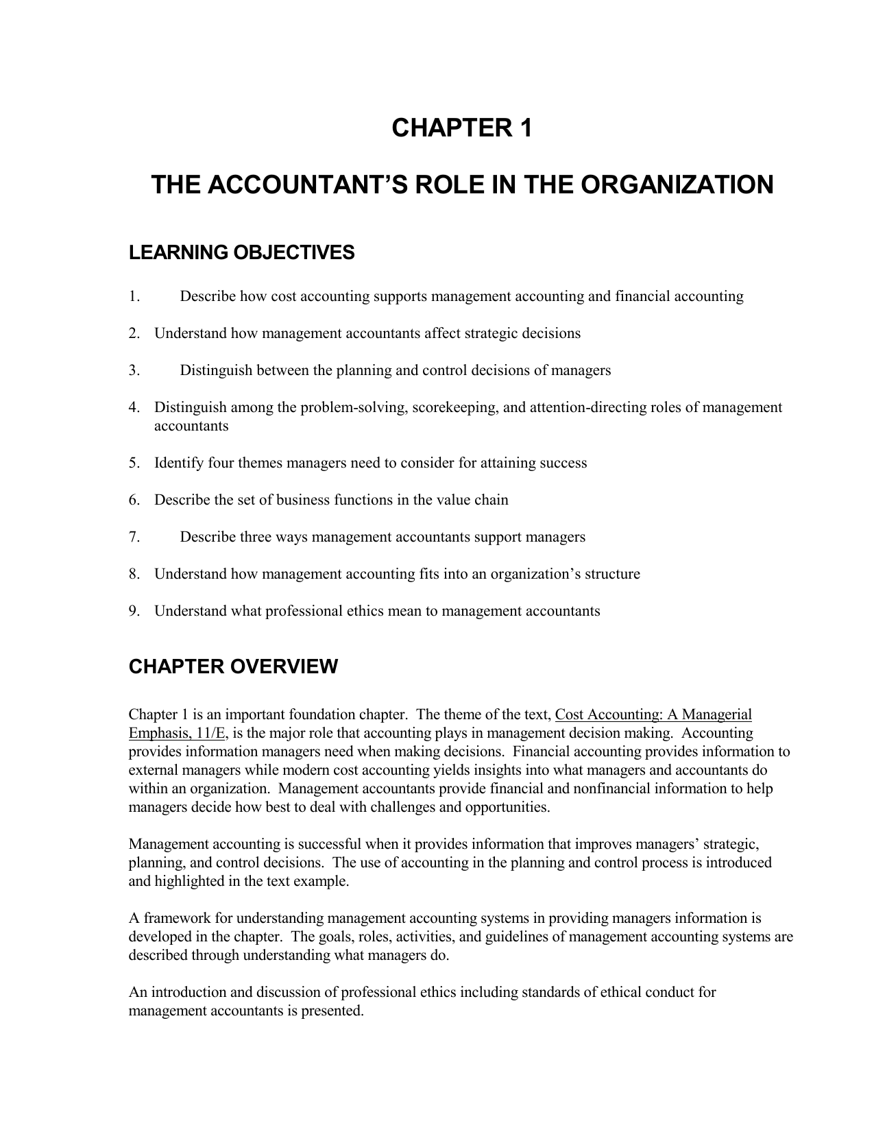 Реферат: The Role Of The Management Accountant Is