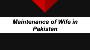 Get Know About Wife Maintenance Law in Pakistan - Nazia Law Associates