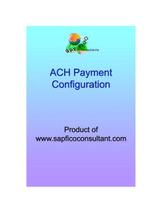 SAP ACH Configuration