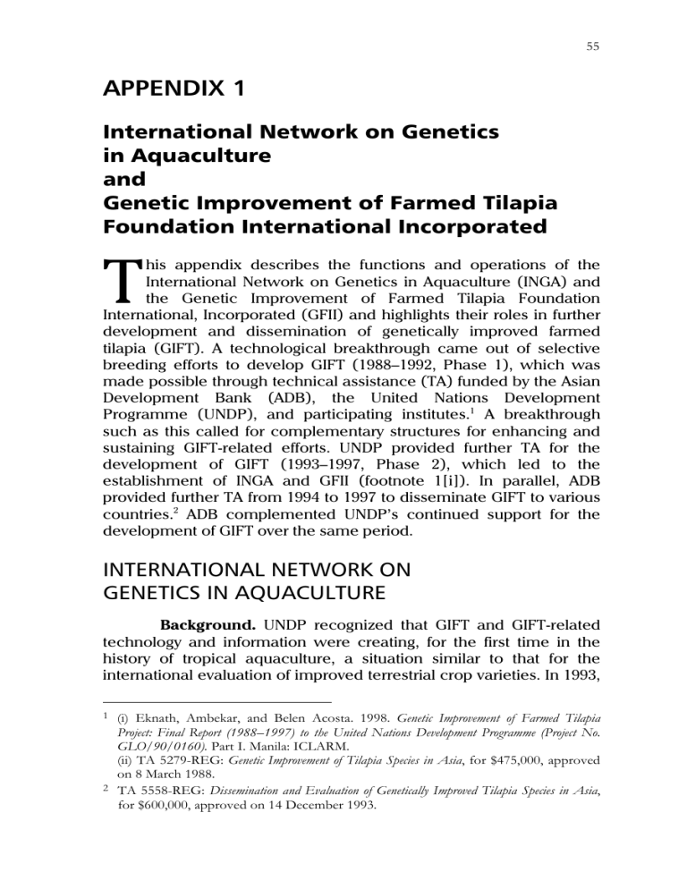 Genetic Improvement of Farmed Tilapia