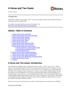 A Horse & Two Goats summary,analysis,themes