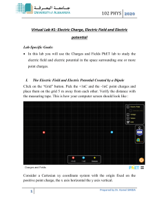 Lab 1 manual  Electric Charge Electric Field and Electric potential  updated (1)
