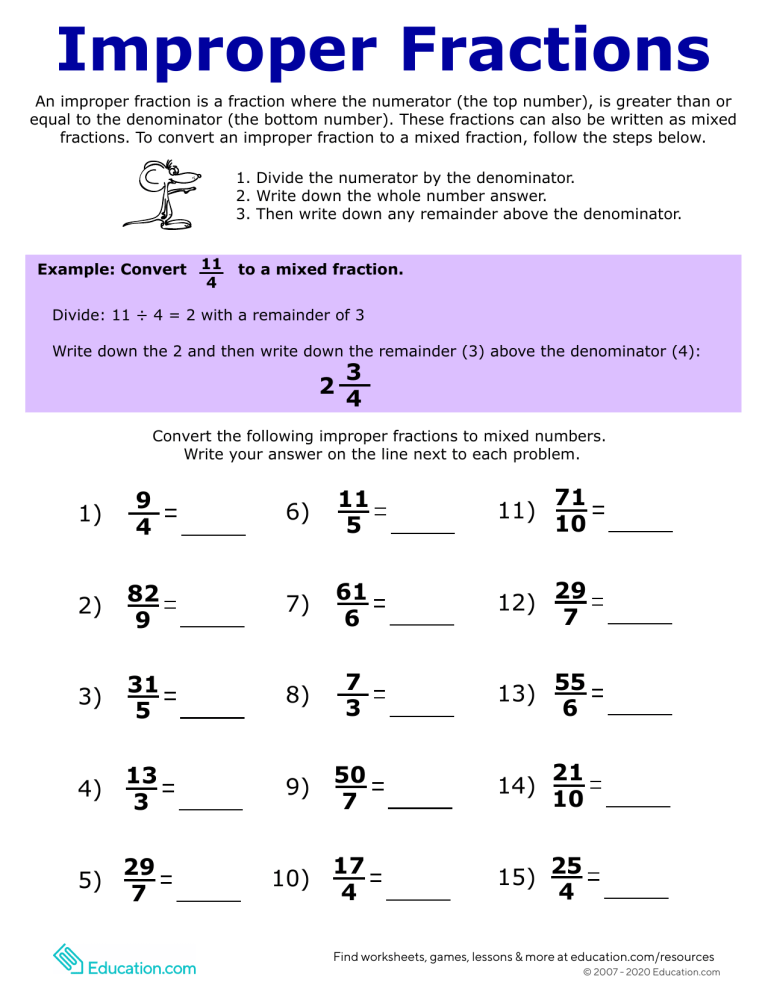 fraction-number-lines-worksheet