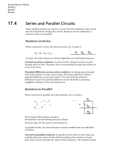 Series & Parallel Circuits Worksheet