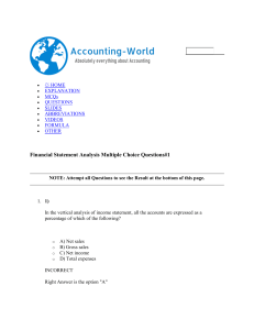 Financial Statement Analysis Multiple Ch