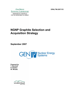 NGNP GRAPHITE SELECTION AND ACQUISITION STRATEGY 