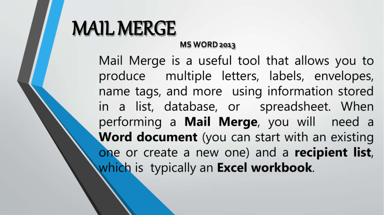 ms word 2013 mail merge labels from excel
