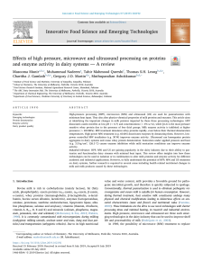 Effects of high pressure, microwave and ultrasound processing on proteins and enzyme activity in dairy systems - a review
