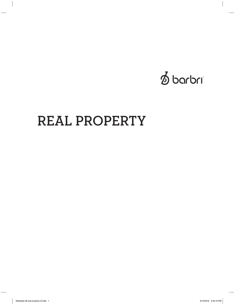 Real Property BARBRI Outline