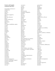 Verbs In AP English Academic Discourse