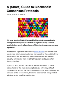 A (Short) Guide to Blockchain Consensus Protocols - CoinDesk