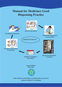 Manual for Medicines Good Dispensing Practice