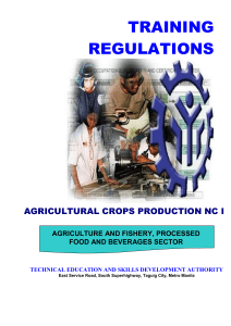TR - Agricultural Crops Production NC I