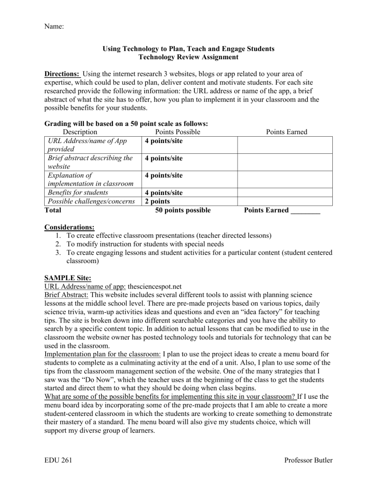technology application review and demonstration assignment