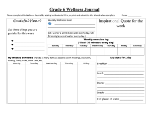 Grade 6 Wellness Journal