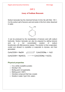 lab 1 assay of sodium benzoate
