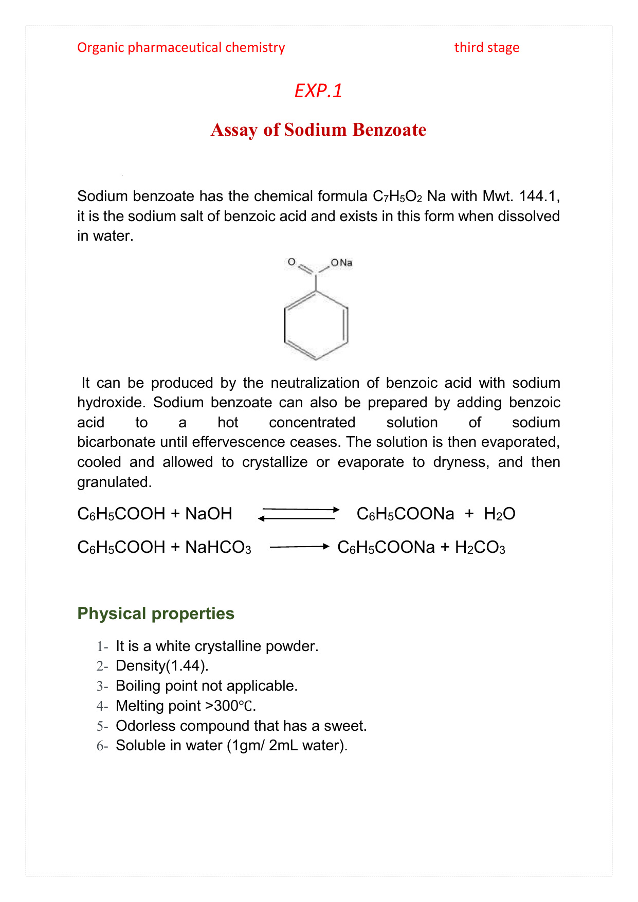 sodium benzoate acid or base