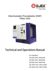 Duct-mounted Industrial Commercial Electrostatic Air Cleaner/Electrostatic Precipitator GOJEK-EAC-MAX Manual