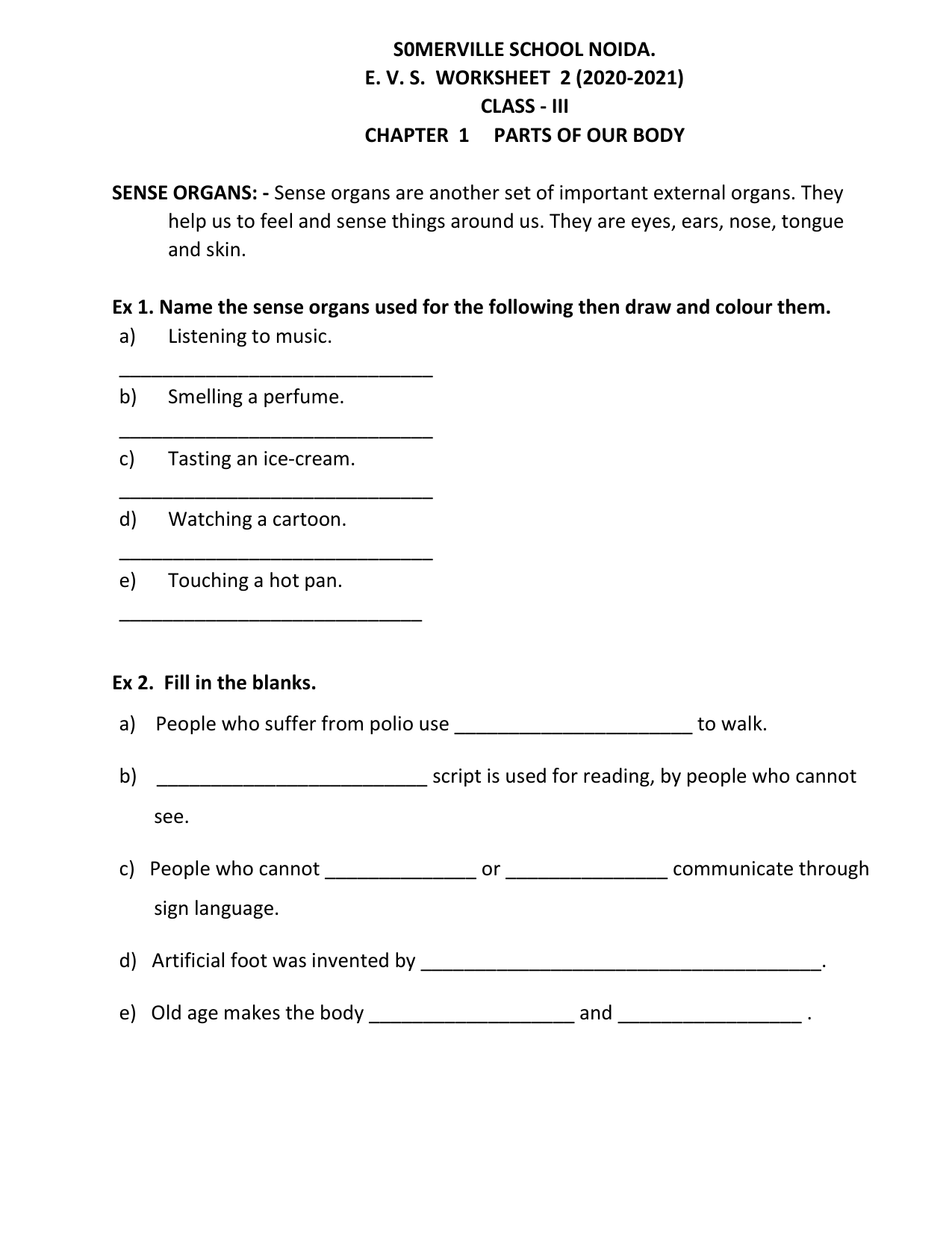 English Literature Worksheet For Class 1