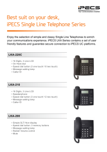 iPECS LKA Series Datasheet Phone Manual