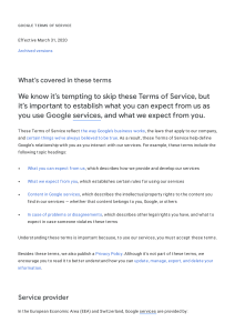 google terms of service en