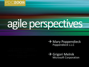 Agile Perspectives: Technical Practices & Software Engineering