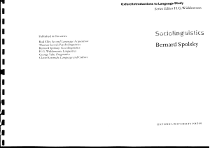 [Oxford Introductions to Language Study] Bernard Spolsky - Sociolinguistics (1998, Oxford University Press) - libgen.lc
