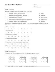 Monohybrid-Cross-Homework-1