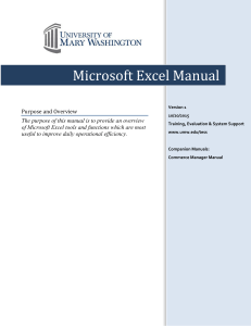 Microsoft Excel Manual: Tools & Functions