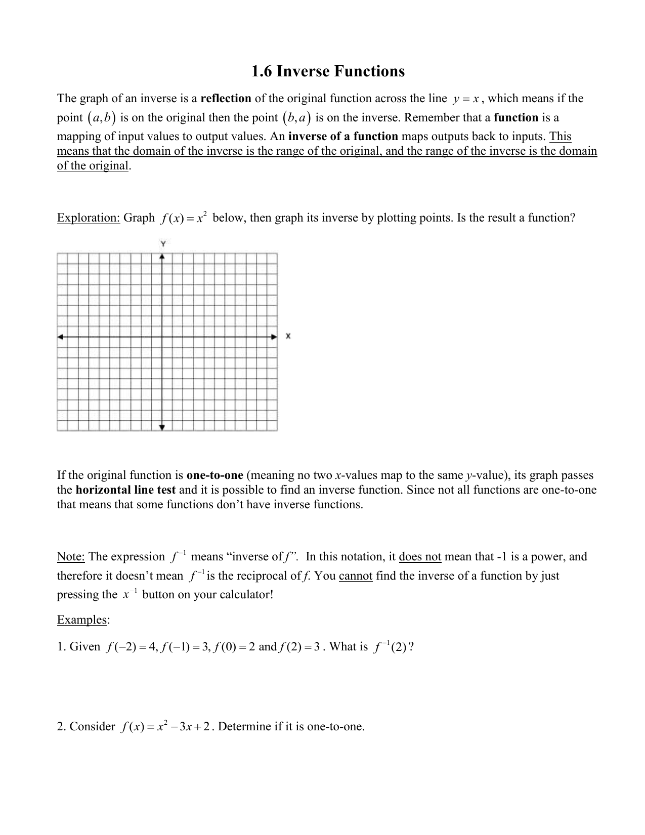 1 6 Inverse Functions