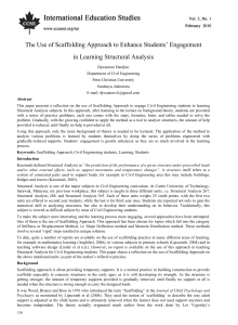 Use of Scaffolding Approach to Enhance Students' Engagement in Learning Structural Analysis