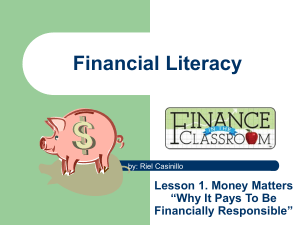 Financial Literacy Lesson 1