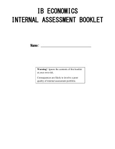 IB ECONOMICS INTERNAL ASSESSMENT BOOKLET