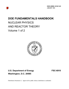 DoE - Reactor Physics - Vol 1 of 2