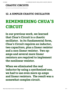 12. A SIMPLER CHAOTIC OSCILLATOR   CHAOTIC CIRCUITS