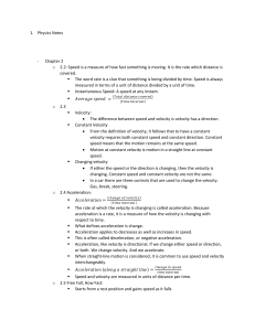 High School Physics Study Guide Midterm