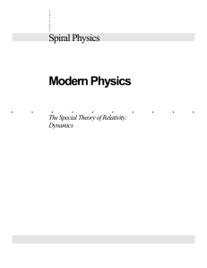 Modern physics - RelativisticDynamics