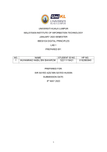 Boolean Algebra Lab Report: Logic Gates & Circuit Simplification