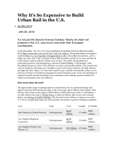 Why It s So Expensive to Build Urban Rail in the U.S.