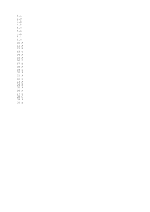 Answer Key: 30 Questions (A, B, C, D)