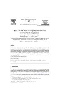 FOREX risk premia and policy uncertainty: a recursive utility analysis