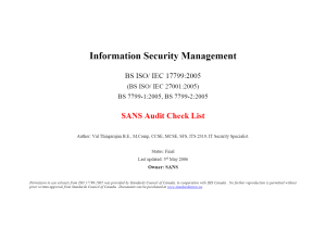 SANS Audit Checklist