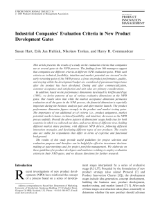 Industrial Companies Evaluation Criteria in New Product Development Gates- JPIM 2003 (2)
