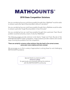 Mathcounts 2018 State Competition Solutions