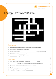 Energy Crossword Puzzle