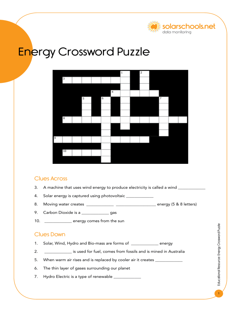 Menek lni Visszanyerje Con Ember Energy Crossword Puzzle Answer Key 